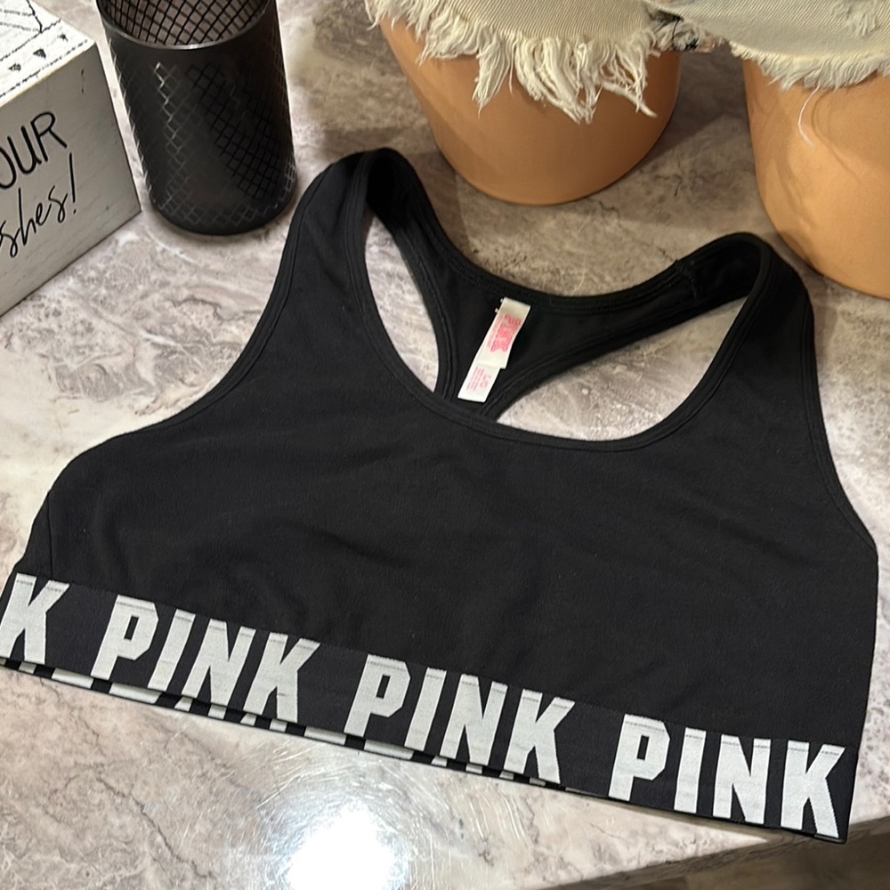 PINK Victoria's Secret Black Athletic Sports Bra - Picture 11 of 11